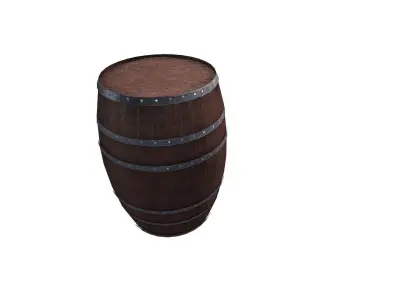  Low Poly 3d Model of wooden barrel for game use Low-poly 3D model