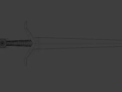 Medieval Realistic Steel Sword Weapon Gold n Steel PBR  Free 3D model