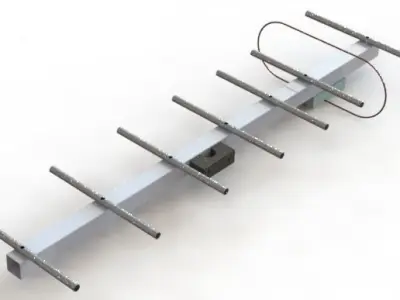 Yagi Uda Antenna 700Mhz Design 3D model