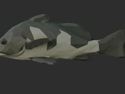 Low Poly Black Drum Low-poly 3D model
