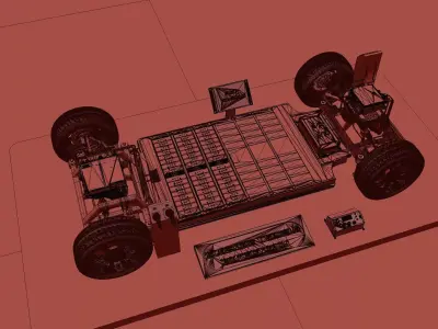 Electric vehicle chassis 3D model buy