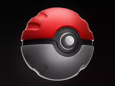 Pokeball Low-poly 3D model purchase