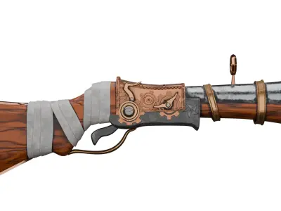 Steampunk Gun 3D model get