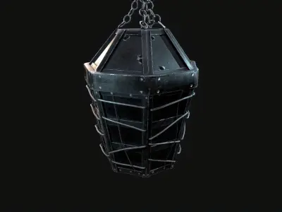 Mediaval Steel Lantern Low-poly 3D model