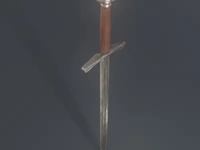 Worn Sword Free low-poly 3D model