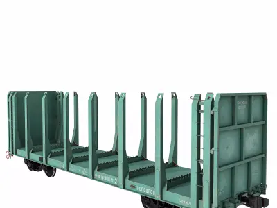 Flatcar 13-198 for timber 3D model