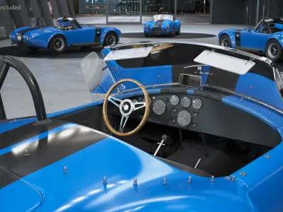 Retro Racing Car Rigged 3D model