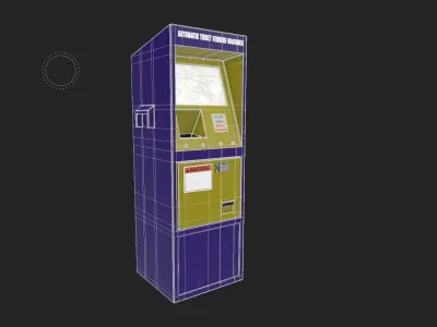 Automatic Ticket Vending Machine 3D Model Low-poly 3D model