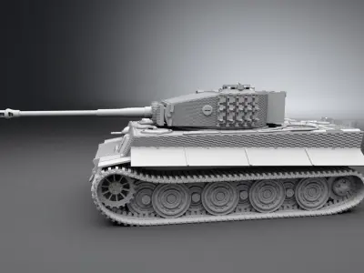 Tiger Late Zimmerit Scale model 3D print model
