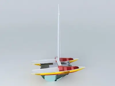 Double hull boat Free 3D model