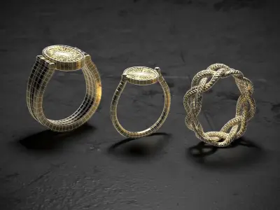 Ancient Rings Low-poly 3D model