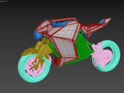 3D model of a futuristic motorcycle 3D model