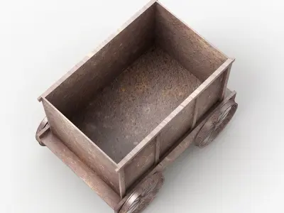Mine Tub Trolley Small 3D model