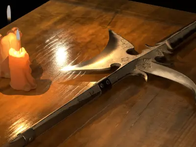 Halberd-Pike-Spear-Pikeaxe Low-poly 3D model