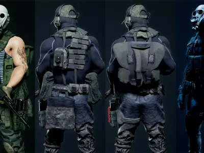 Soldier-Pack AAA Low-poly 3D model