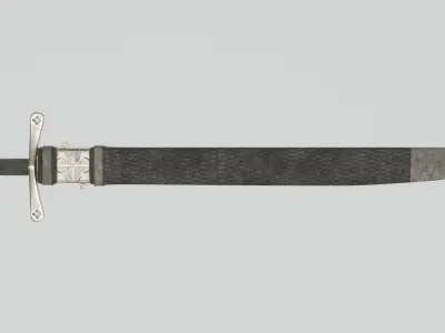 Falchion One-Handed Sword Low-poly 3D model