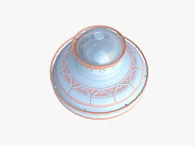 Alien Spaceship UFO F12 Cartoon - Sci Fi Spacecraft Design Low-poly 3D model