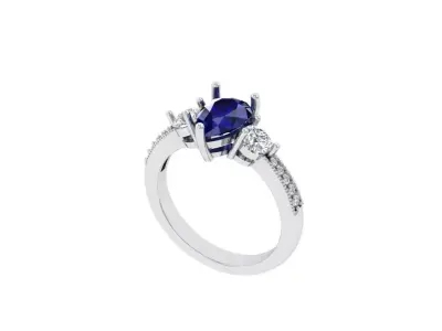 Pear Stone Ring 3D print model