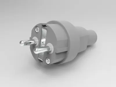 industrial plug and socket 3D model