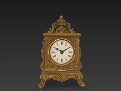 Antique Retro Table Clock 3D model