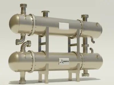 Shell and Tube Heat Exchanger 3D 3D model