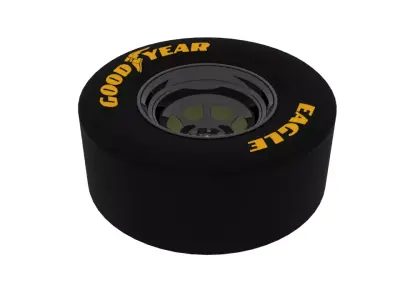 GOODYEAR Stock Car Wheel and Tire Low-poly 3D model