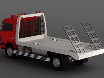 truck lorry urban trailer vehicle semi tow evacuator 3D model