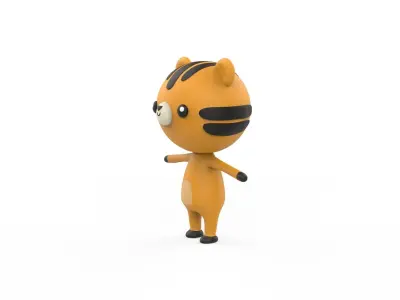 Stylized Character 001 Tiger Low-poly 3D model