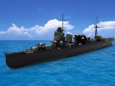 japanese battleship 3D model