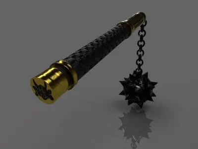 Medieval Mace Low-poly 3D model 4