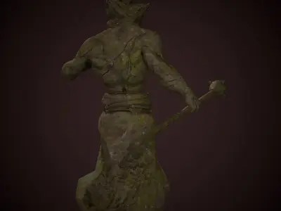 Demonic Statue Low-poly 3D model