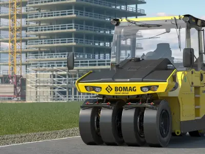 Bomag BW 28 RH Pneumatic Tired Compactor Dusty 3D model