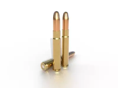 9-57mm-Mauser Ammo Low-poly 3D model