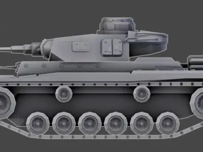 Panzer 3 Low Poly Tank 3D model Free low-poly 3D model