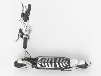 E-Scooter Offroad White Dirty - PBR 3D model