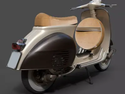 Vespa VNB 125 Classic Scooter - High-Poly 3D Model 3D model
