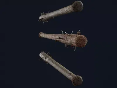 Nail Bat Low-poly 3D model