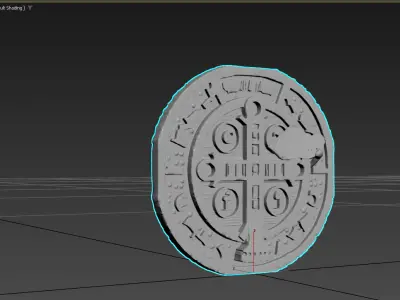 Saint Benedict Medal  Antique Coin Collectible Medallion 3D model