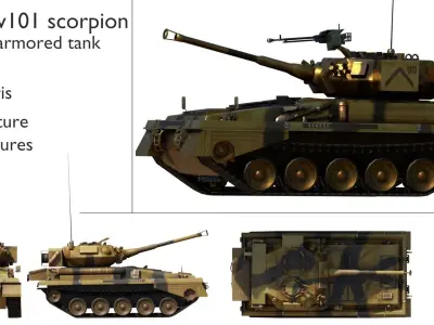 Armored Vehicle Low-poly 3D model purchase