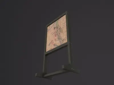 Attack map board 3D Model Low-poly 3D model