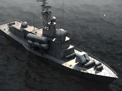 Battleship PBR Low-poly 3D model