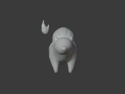 Arctic Mana Fox Low-poly 3D model