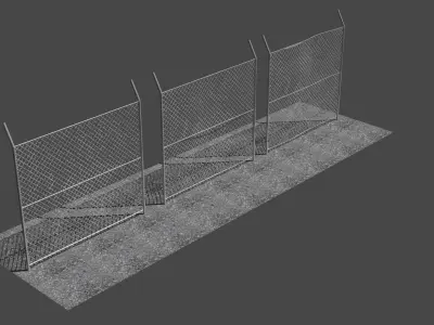 Military Fence Low-poly 3D model