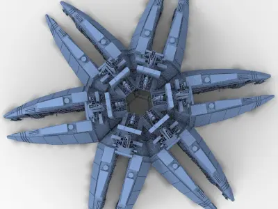 Sci-Fi Flower ring 7 3D model