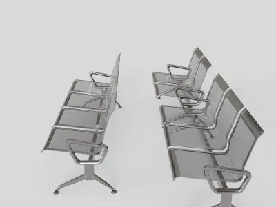 Realistic Waiting Bench GameReady Low-poly 3D model