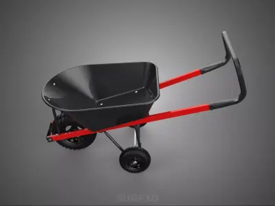 TRI TIRE THREE WHEEL BURROW WHEELBARROW PUSH TIP LIFTING KIT FIT 3D model