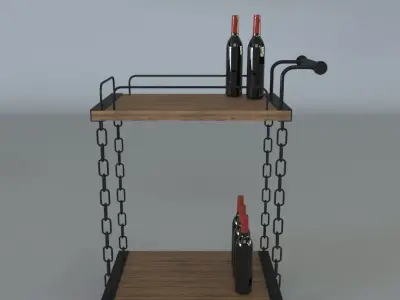 Chain Wine Trolley 3D model