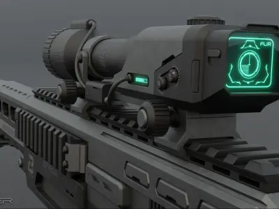Sci-Fi Rifle 3D model