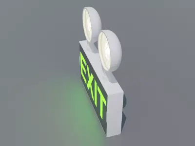 Realistic Emergency Exit Sign - Industrial Safety Light 3D model