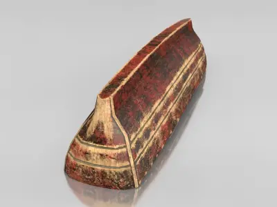 Old Medieval Rowboat Low-poly 3D model
